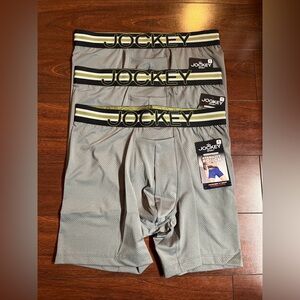 3 Jockey Sport Breathable Mesh Medium Boxer Brief 6 Inch Gray Stability Pouch